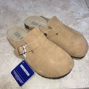 Birkenstock Tan Suede Clogs